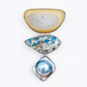 Semi Precious Stone Pendant in Sterling Silver 925