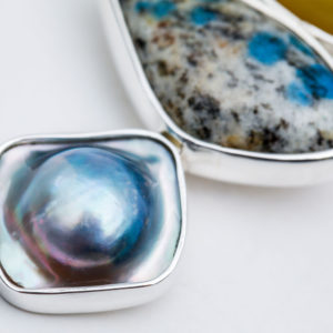 Semi Precious Stone Pendant in Sterling Silver 925