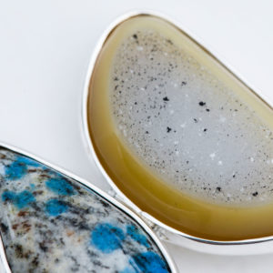 Semi Precious Stone Pendant in Sterling Silver 925
