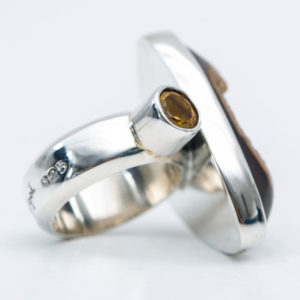 Semi Precious Stone Ring in Sterling Silver