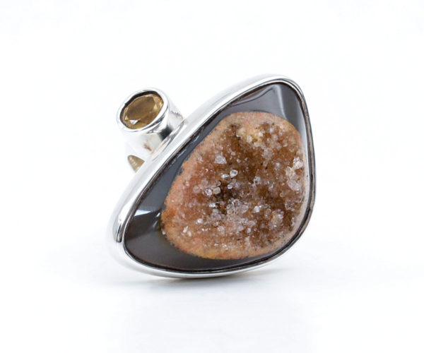 Semi Precious Stone Ring in Sterling Silver Agot