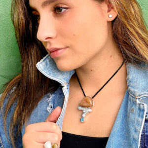 Semi Precious Stone Pendant in  Sterling Silver 925