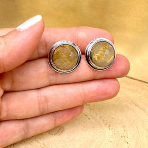 Semi Precious Stone – Post Earrings in Sterling Silver 925