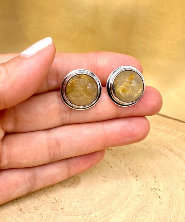 Semi Precious Stone – Post Earrings in Sterling Silver 925