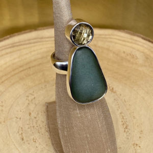 Semi Precious Stone & River Rock Ring in Sterling Silver