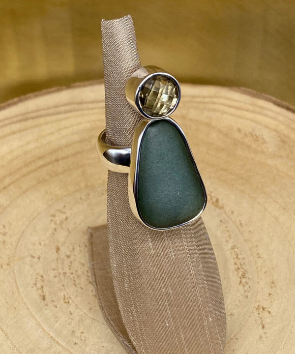 Semi Precious Stone & River Rock Ring in Sterling Silver